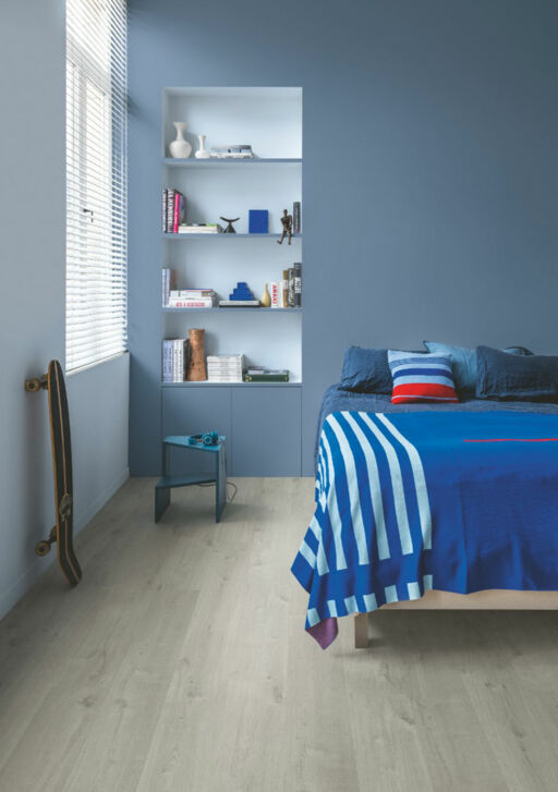 QuickStep Alpha Bloom, Cotton Oak Cold Grey Vinyl Flooring, 209x6x1494mm