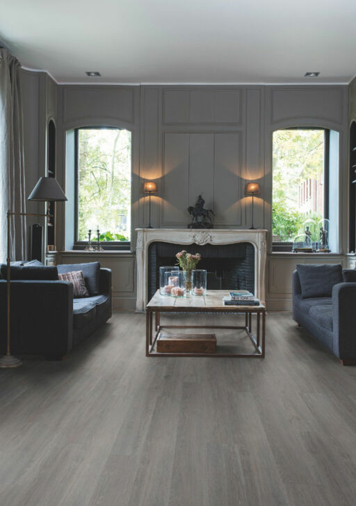 QuickStep Alpha Blos Base, Silk Oak Dark Grey Vinyl Flooring, 189x4x1251mm
