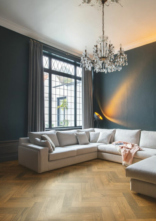 QuickStep Disegno Cinnamon Raw Oak Engineered Parquet Flooring, Extra Matt Lacquered, 145x13.5x580mm Image 1