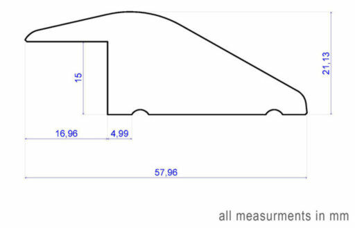 Traditions Solid Oak Reducer Threshold, Unfinished, 15mm, 2.7m Image 2
