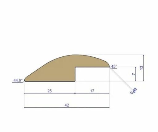 Traditions Solid Oak Reducer Threshold, Unfinished, 7mm, 2.7m Image 2